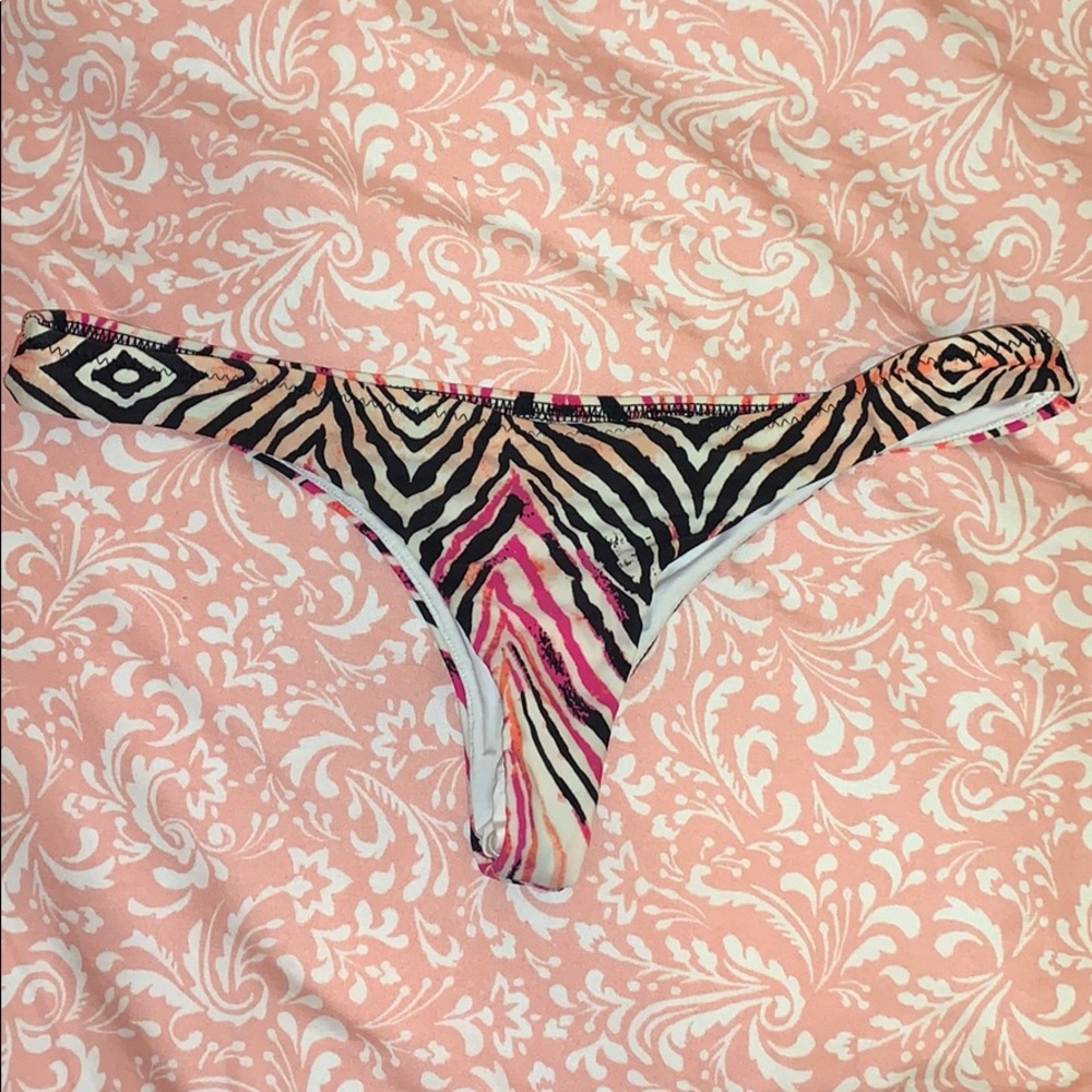 volcom zebra print brazilian bikini bottoms